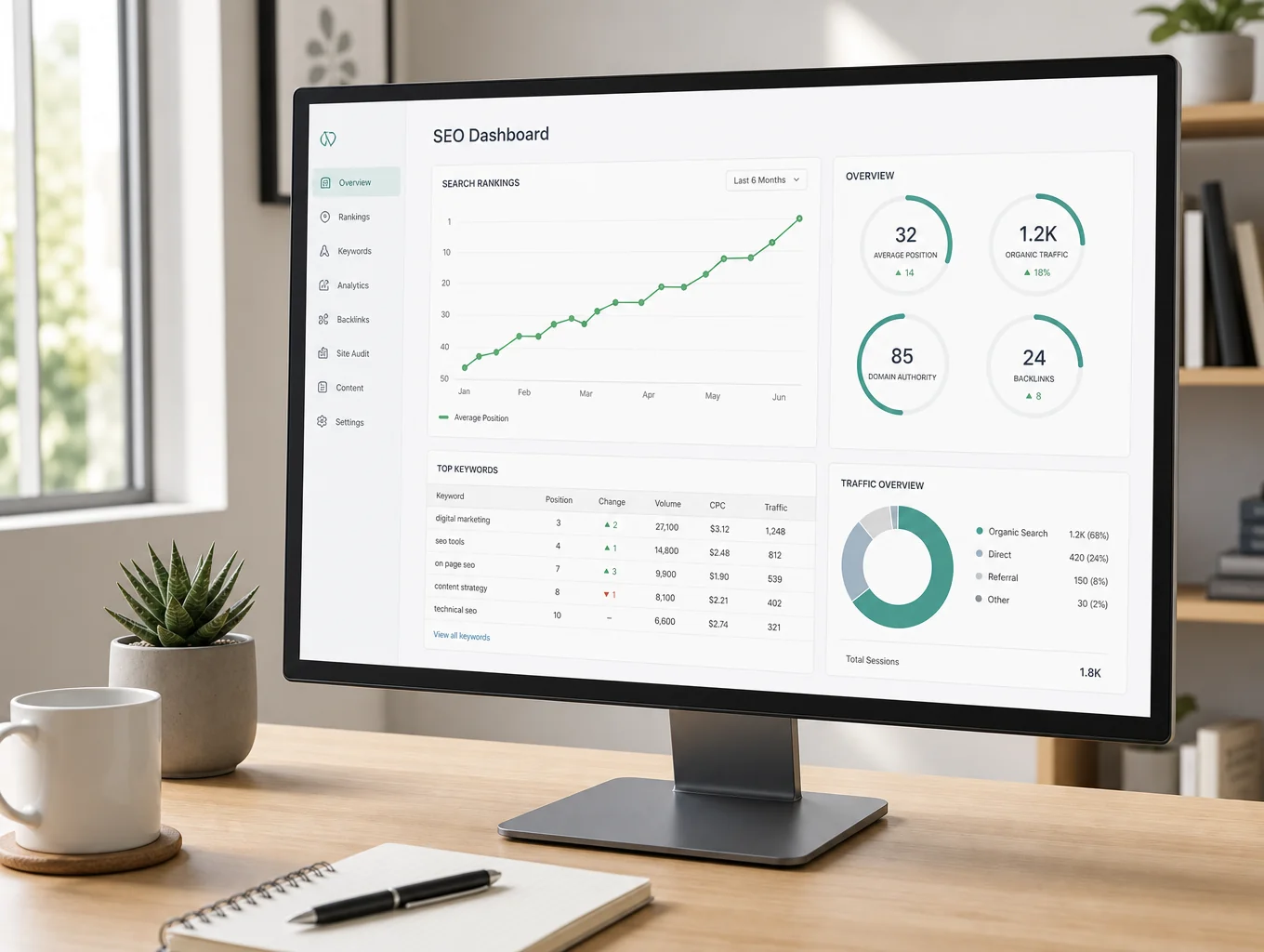 B2B Search Growth and Keyword Rankings Dashboard