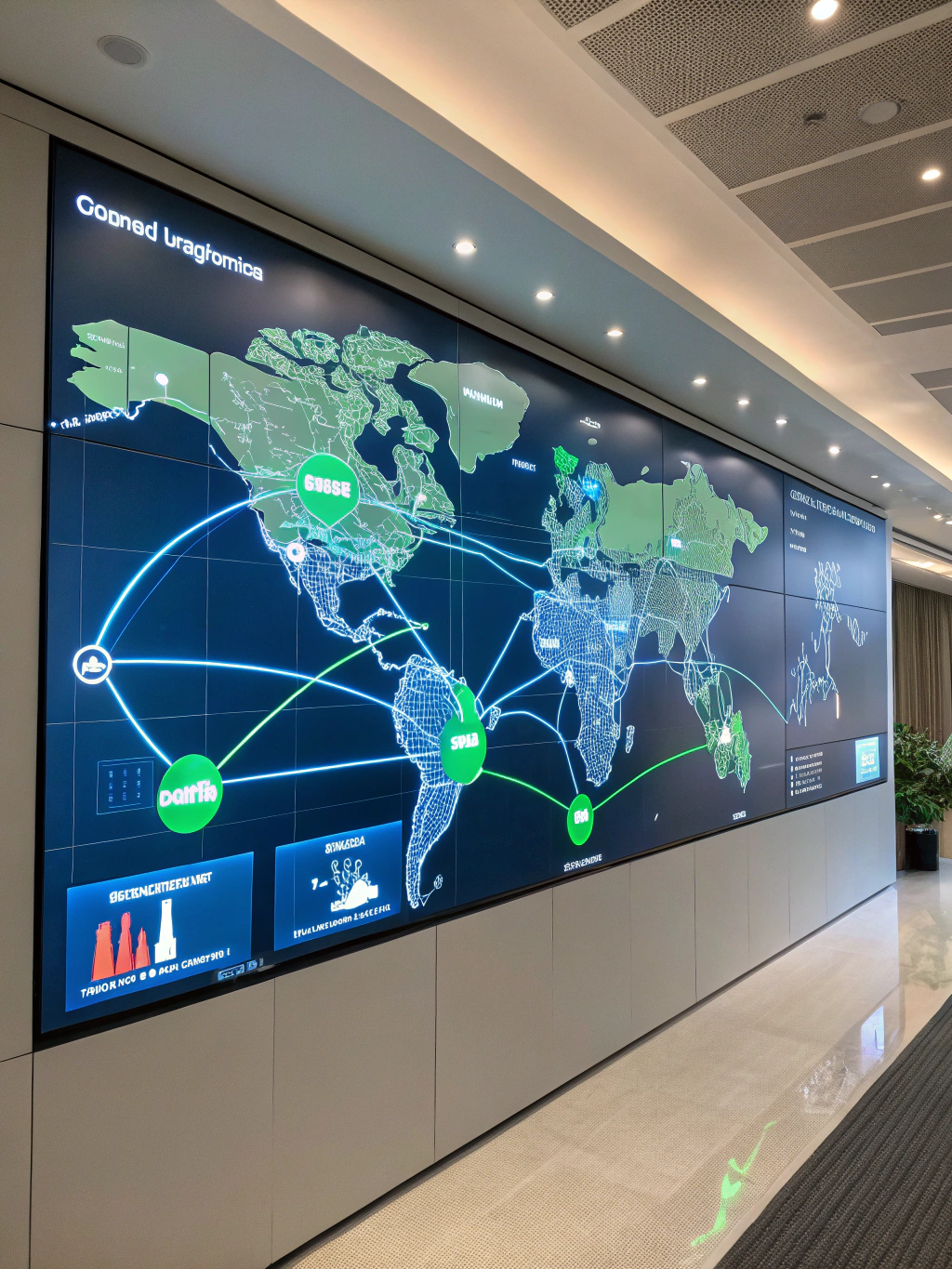 Global logistics network map with search traffic data