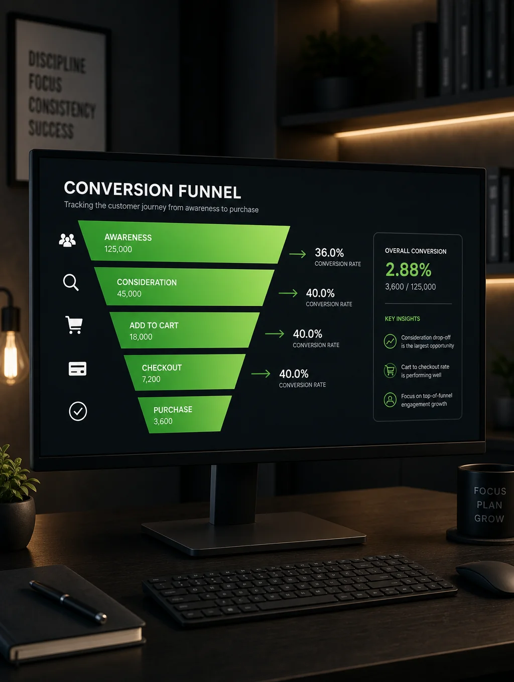 B2B SaaS lead generation funnel visualization